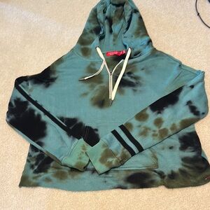 Teal and Black Tie-Dye Hoodie n:philosophy small